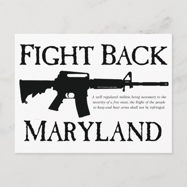 FIGHT BACK MARYLAND POSTCARD (Front)