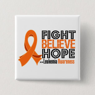 Fight Believe Hope - Leukaemia 2 Inch Square Button