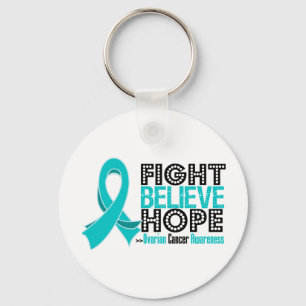 Fight Believe Hope - Ovarian Cancer Keychain