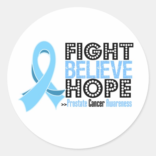 Fight Believe Hope - Prostate Cancer Classic Round Sticker (Front)