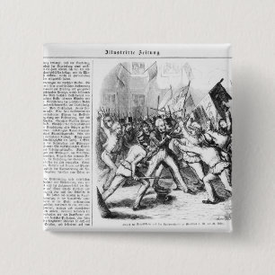 Fight between the Republicans & Parliament 2 Inch Square Button