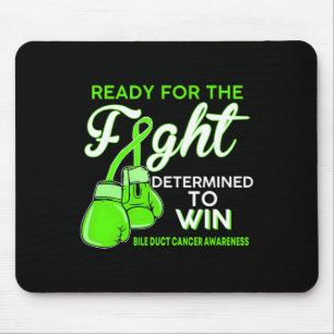 Fight Bile Duct Cancer Awareness Green Butterfly Mouse Pad