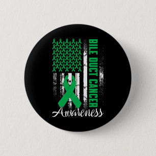 Fight Bile Duct Cancer Awareness Kelly Green Ribbo 2 Inch Round Button