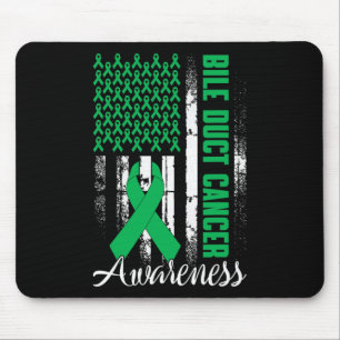Fight Bile Duct Cancer Awareness Kelly Green Ribbo Mouse Pad