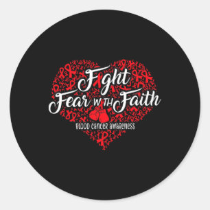 Fight Blood Cancer Awareness Heart Tee Classic Round Sticker
