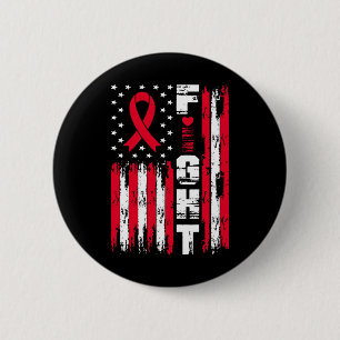 Fight Blood Cancer Awareness Patriotic USA America 2 Inch Round Button