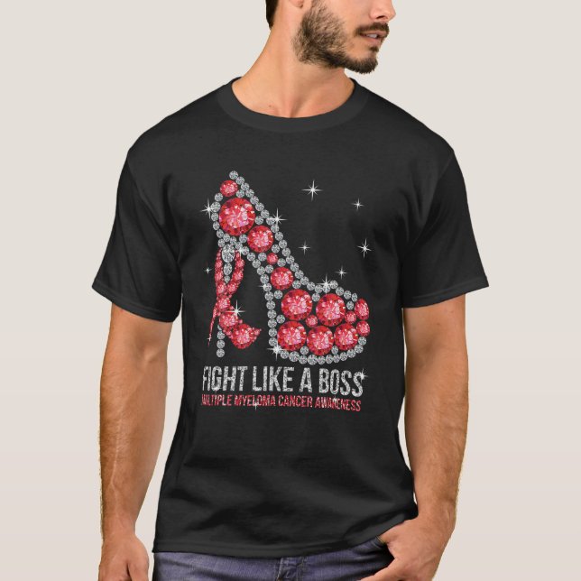 Fight Blood Cancer Like A Boss Multiple Myeloma Ca T-Shirt (Front)