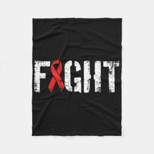 Fight Blood Cancer- Military-style Red Awareness R Fleece Blanket