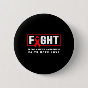 Fight Blood Cancer - Red Ribbon  2 Inch Round Button