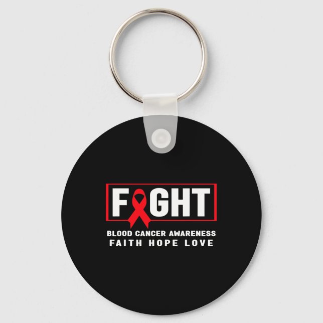 Fight Blood Cancer - Red Ribbon Keychain (Front)
