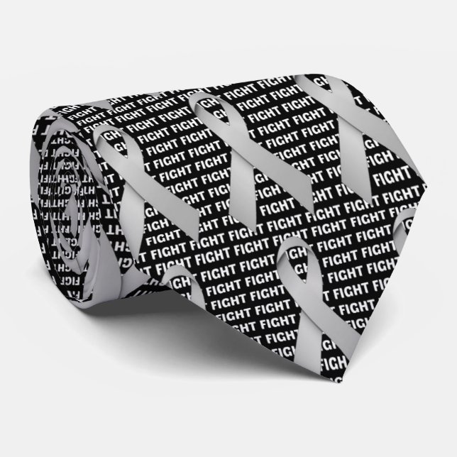 Fight Brain Cancer Ribbon Tie (Rolled)