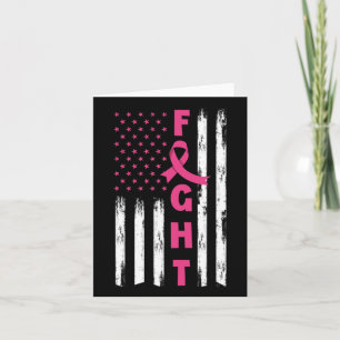 Fight Breast Cancer American Us Flag Breast Cancer Card