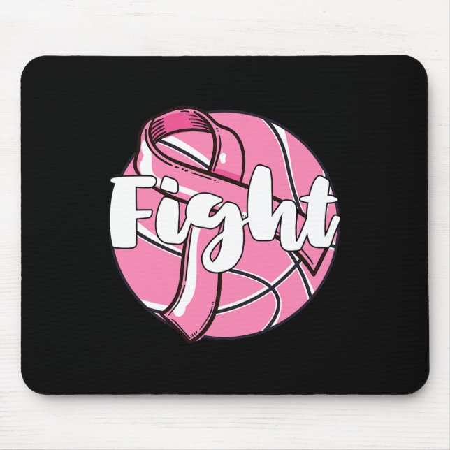 Fight Breast Cancer Awareness Basketball Player Ba Mouse Pad (Front)