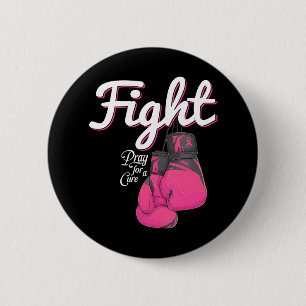 Fight Breast Cancer Awareness Pink Boxing Glove 2 Inch Round Button