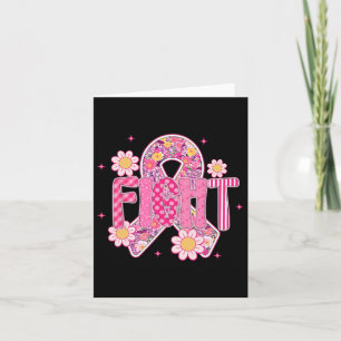 Fight Breast Cancer Awareness Pink Ribbon For Woma Card