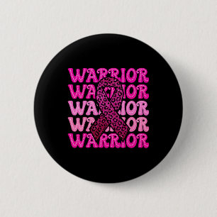 Fight Breast Cancer Awareness Warrior Pink Ribbon 2 Inch Round Button