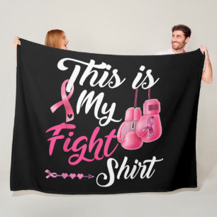 Fight Breast Cancer Pink Ribbon Fighter Boxing Fleece Blanket