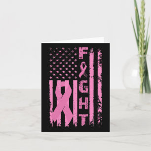 Fight Breast Cancer Survivor American Flag Awarene Card