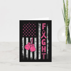 Fight Breast Survivor American Flag Breast Cancer Card
