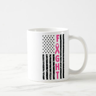 Fight Breast Survivor American Flag Breast Cancer Coffee Mug