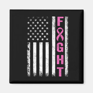 Fight Breast Survivor American Flag Breast Cancer  Magnet