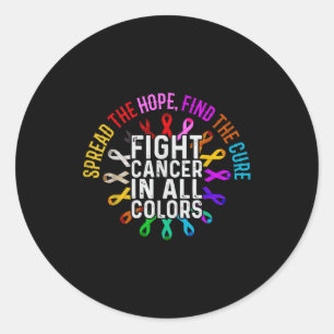 Fight Cancer All Every Color Classic Round Sticker