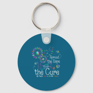 Fight Cancer All Every Color Illustration Keychain