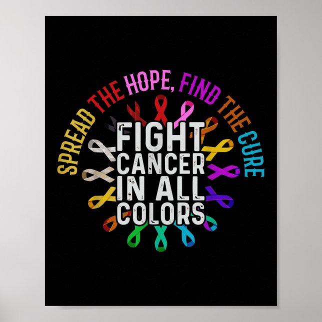 Fight Cancer In All And Every Colour - Ribbons Flo Poster (Front)