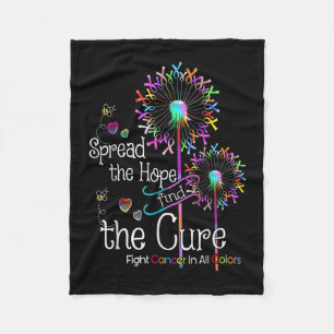 Fight Cancer In All And Every Colour Ribbons Flowe Fleece Blanket