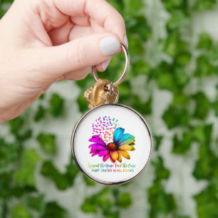 Fight Cancer in All and Every Colour Ribbons Flowe Keychain