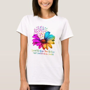 Fight Cancer in All and Every Colour Ribbons Flowe T-Shirt