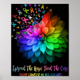 Fight Cancer In All Color Spread The Hope Find A C Poster