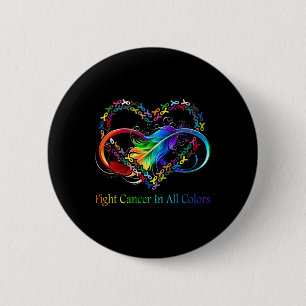Fight Cancer In All Colour Fight Cancer Feather Ri 2 Inch Round Button