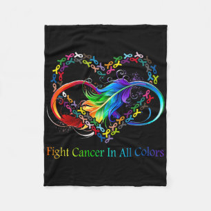 Fight Cancer In All Colour Fight Cancer Feather Ri Fleece Blanket