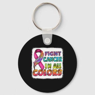 Fight Cancer In All Colour Fight Cancer Feather Ri Keychain