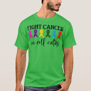 Fight Cancer In All Colour Fight Cancer Feather Ri T-Shirt