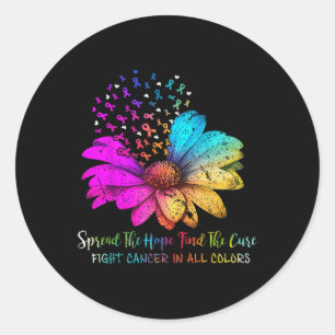 Fight Cancer In All Colour Spread The Hope Find A  Classic Round Sticker