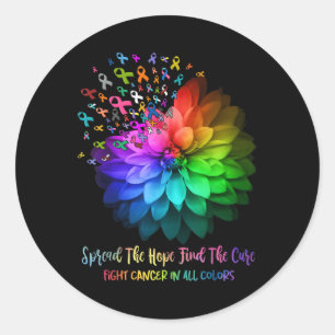 Fight Cancer In All Colour Spread The Hope Find A  Classic Round Sticker