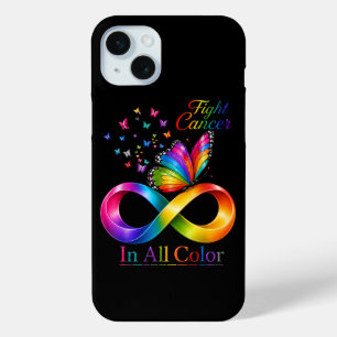 fight cancer in all colours rainbow butterfly iPhone 15 mini case