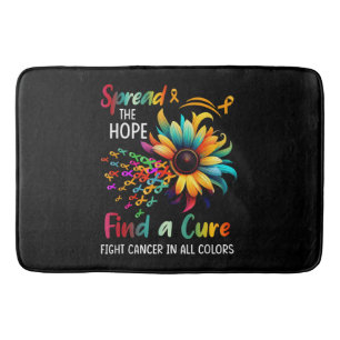 Fight Cancer in Spread-Hope Find A Cure Sunflower Bath Mat