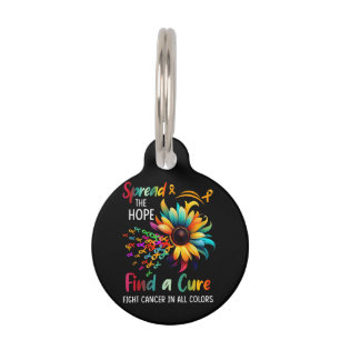 Fight Cancer in Spread-Hope Find A Cure Sunflower Pet Tag