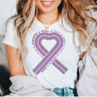 Fight Cancer Purple Awareness Ribbon Warrior Hope