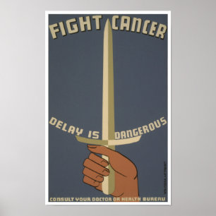 Fight Cancer Vintage WPA Poster