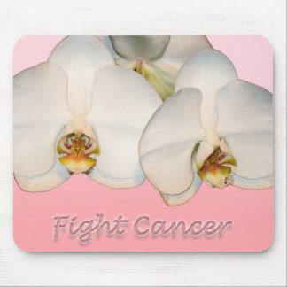 Fight Cancer White Flower Mouse Pad