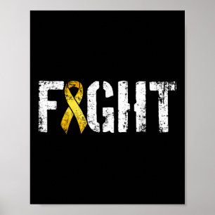 Fight Childhood Cancer Military Style Awareness Ri Poster