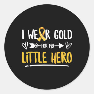 Fight Childhood Cancer Spruch for a Dad of a Warri Classic Round Sticker