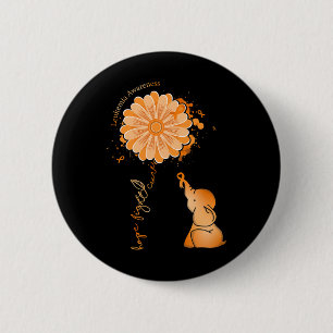 Fight Cure Sunflower Elephant Leukaemia Awareness 2 Inch Round Button