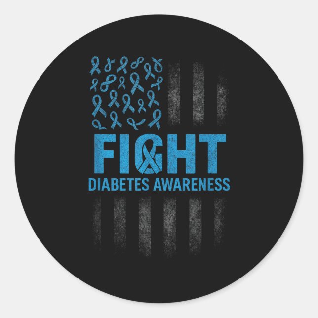 Fight Diabetes Awareness - Medical Warrior Support Classic Round Sticker (Front)