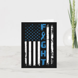 Fight Diabetes Awareness Support American Flag Pre Card