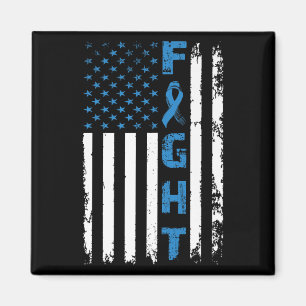 Fight Diabetes Awareness Support American Flag Pre Magnet